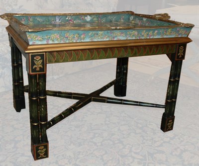 Lot 450 - Regency Style Metal Mounted Porcelain Tray...