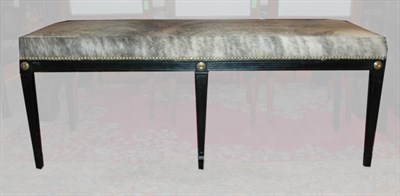 Lot 201 - Neoclassical Style Hide Upholstered Black...