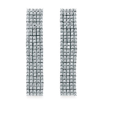 Lot 320 - Pair of Diamond Fringe Earrings