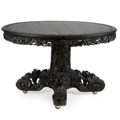 Lot 439 - Art Nouveau Carved and Painted Center Table...