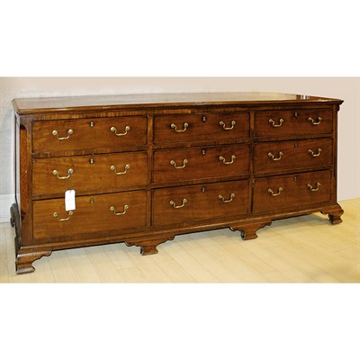 Lot 246 - George III Style Mahogany Triple Dresser...