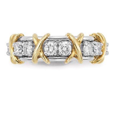 Lot 370 - Platinum, Gold and Diamond Band Ring, Schlumberger, Tiffany & Co.
