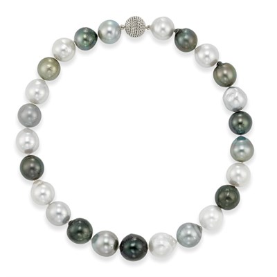 Lot 546 - Multi-Colored Semi-Baroque Cultured Pearl Necklace