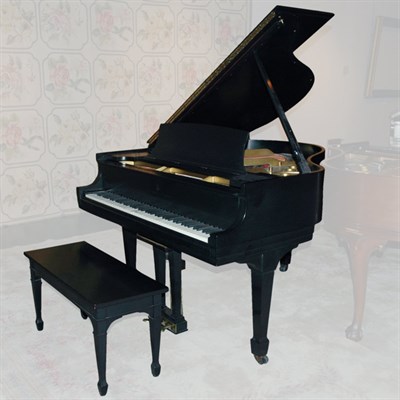 Lot 207 - Steinway & Sons Ebonized Baby Grand Piano...