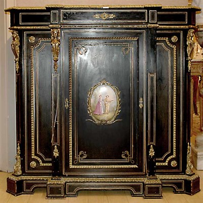 Lot 450A - Napoleon III Gilt-Metal and Porcelain Mounted...