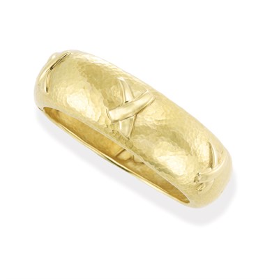 Lot 480 - Hammered Gold Bangle Bracelet, Paloma Picasso, Tiffany & Co.