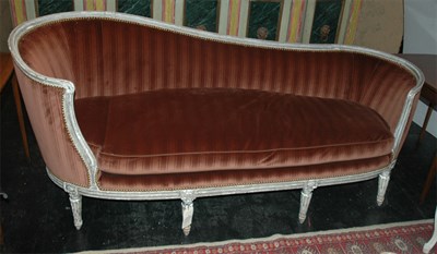 Lot 127 - Louis XVI Style Painted Canape a Corbeille...