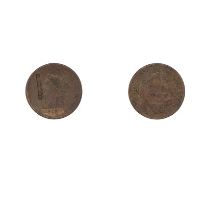 Lot 448 - 1832 Large Cent with Counter Stamp