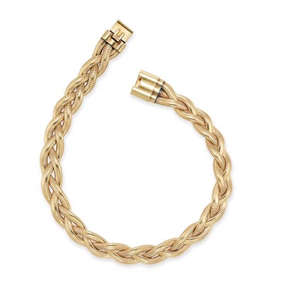 Lot 529 - Triple Strand Gold Snake Chain Necklace, Forstner