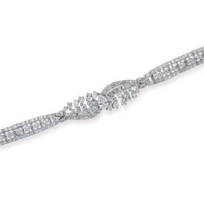 Lot 353 - Platinum and Diamond Bracelet