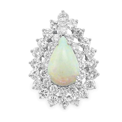 Lot 352 - Opal and Diamond Ring