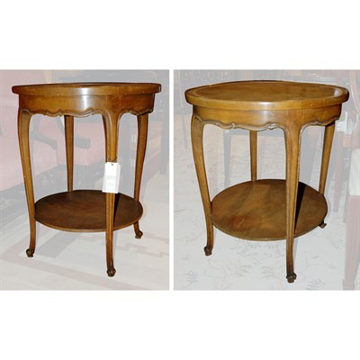 Lot 168 - Pair of Louis XV Style Leather Top Fruitwood...