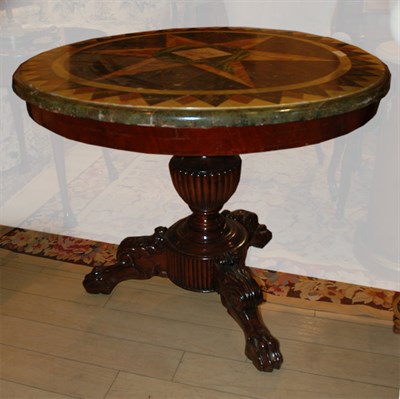 Lot 466 - George III Style Faux Marble Pedestal Table...