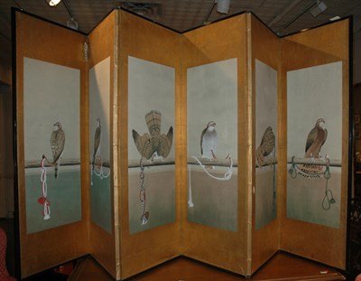 Lot 136 - Japanese Paper Six-Panel Screen Height 55...