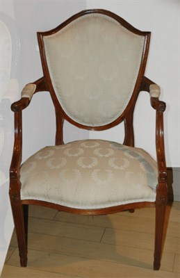 Lot 472 - Regency Style Fruitwood Shield Back Armchair