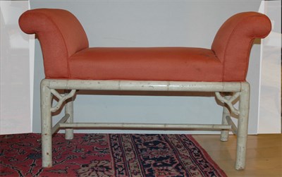 Lot 207 - Faux Bamboo Painted Bench Length 36 inches.