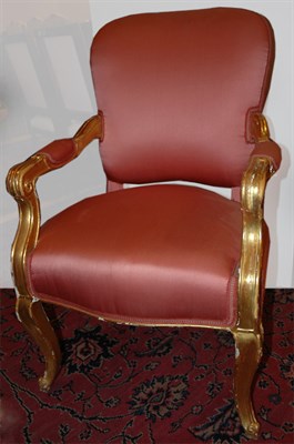 Lot 159 - Gold Painted Open Armchair