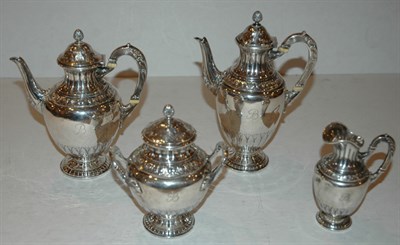 Lot 291 - French Silver Four-Piece Coffee and Tea...