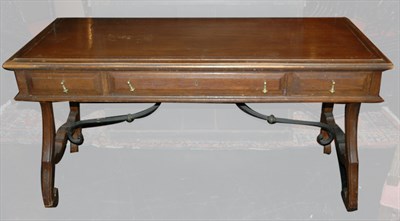 Lot 123 - Continental Fruitwood Three-Drawer Side Table...