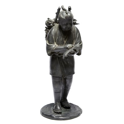 Lot 62A - Japanese Bronze Figure of Ninomiyo Kinjiro...