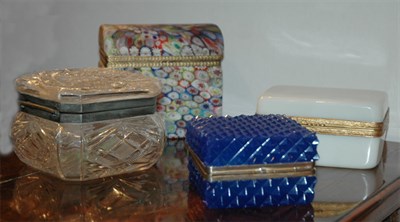 Lot 455 - Group of Four Glass Trinket Boxes