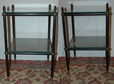 Lot 178 - Pair of Regency Style Black Painted and Caned...