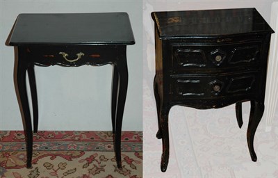 Lot 180 - Two Provincial Louis XV Style Black Painted...