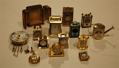 Lot 227 - Group of Miniature Clocks and Clock Cases...
