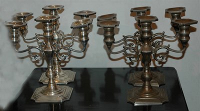 Lot 268 - Set of Four Sterling Silver Three-Light...