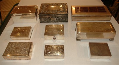 Lot 289 - Group of Nine Sterling Silver Humidors and...