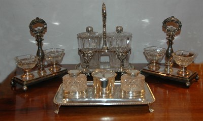 Lot 290 - Group of Three Silver Plated Condiment Stands;...