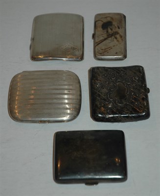 Lot 292 - Group of Five Sterling Silver Cigarette Cases...
