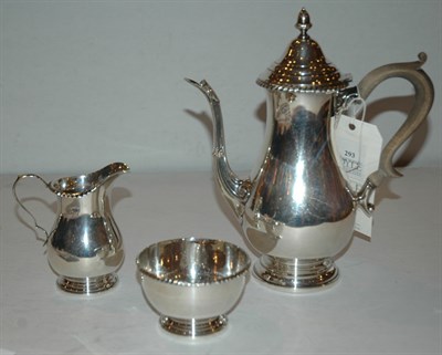 Lot 293 - Sterling Silver Three-Piece Coffee Service...