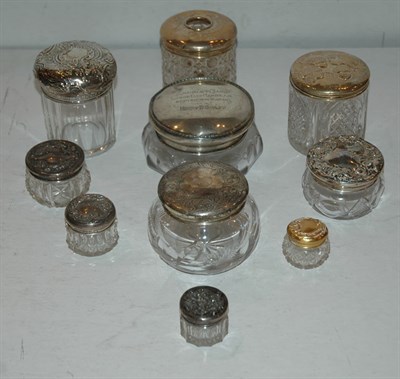 Lot 294 - Group of Sterling Silver Mounted Cut Glass...