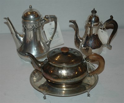 Lot 300 - English and Continental Silver Coffee Pots;...