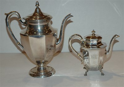 Lot 305 - Two American Sterling Silver Coffee Pots Total...