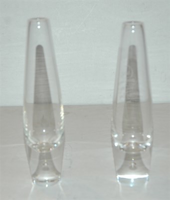 Lot 315 - Two Steuben Glass Flower Vases Heights 8 1/4...