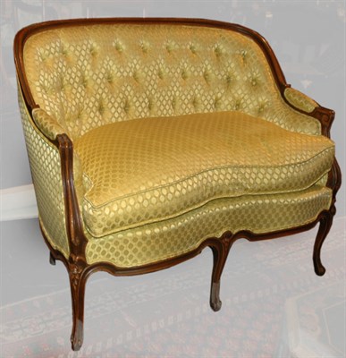 Lot 329 - Louis XV Style Yellow Upholstered Settee...