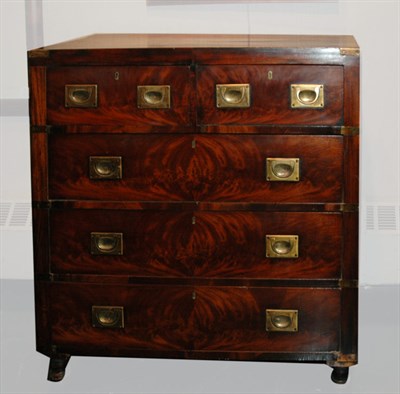 Lot 330 - George III Style Brass Bound Mahogany Campaign...