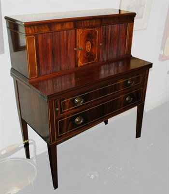Lot 331 - Federal Style Mahogany Tambour Front Secretary...