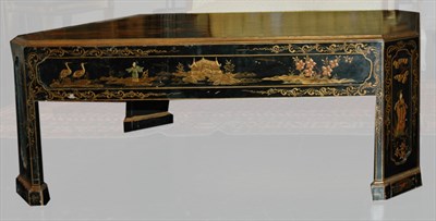 Lot 332 - Chinoiserie Decorated Black Painted Coffee...
