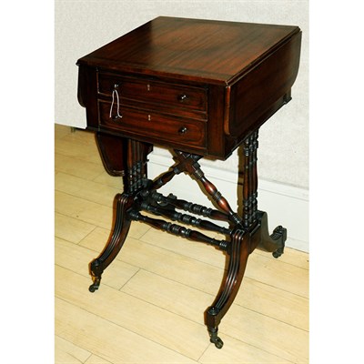 Lot 341 - Regency Mahogany Drop-Leaf Work Table Height...