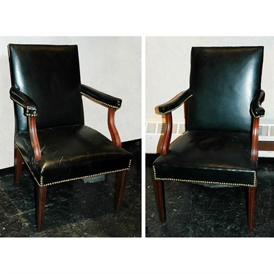 Lot 378 - Pair of George III Style Mahogany Armchairs
