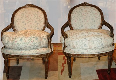 Lot 398 - Pair of Louis XVI Style Carved Fruitwood...