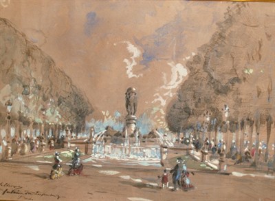 Lot 32 - Hubert Clerget French, 1818-1899 Fontaine du...