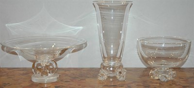 Lot 400 - Two Steuben Glass Bowls; Together with a...