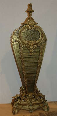 Lot 405 - Rococo Style Brass Fan-Form Fire Screen Height...