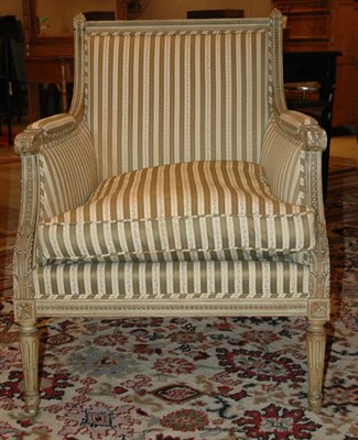 Lot 406 - Louis XVI Style Painted Bergere