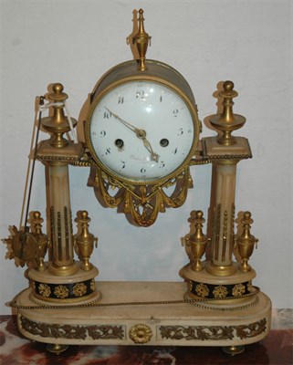 Lot 460 - Empire Style Gilt-Metal Mounted Marble Clock...