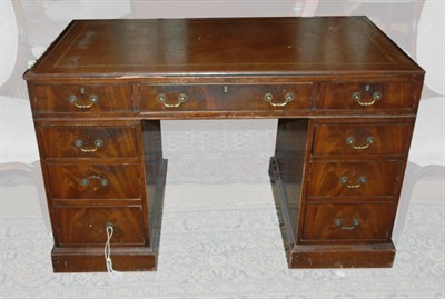 Lot 470 - George III Style Mahogany Pedestal Desk Height...